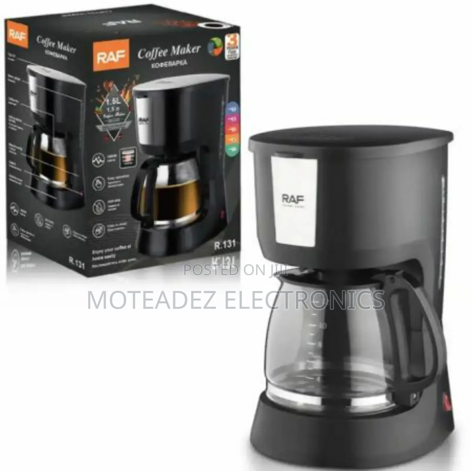 Raf 900w Anti Drip Keep Warm Coffee Maker/Coffee Machine