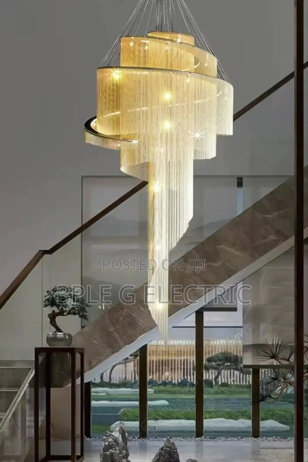 Size 800mm Cool Spiral Tassel Chandelier