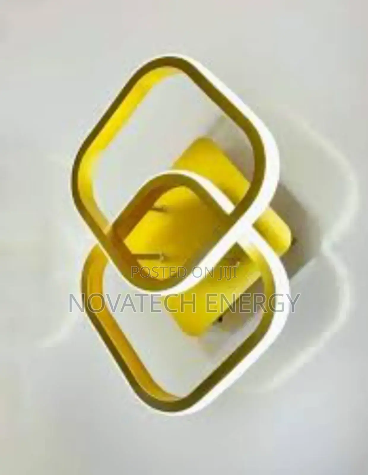 Gold Double Square Wall Bracket, Warm White and White Lights