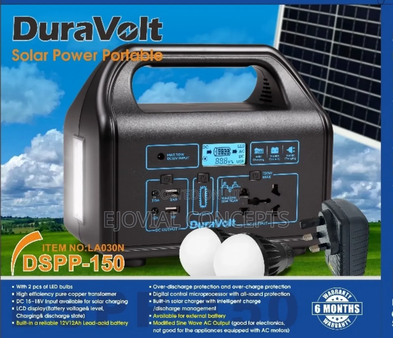 Duravolt 150w Solar Generator DSPP-150