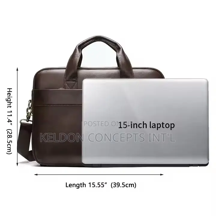 Vintage Luxury Leather 15.6in Business Laptop Bag MOQ: 50PCS