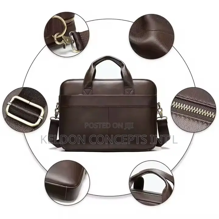 Vintage Luxury Leather 15.6in Business Laptop Bag MOQ: 50PCS