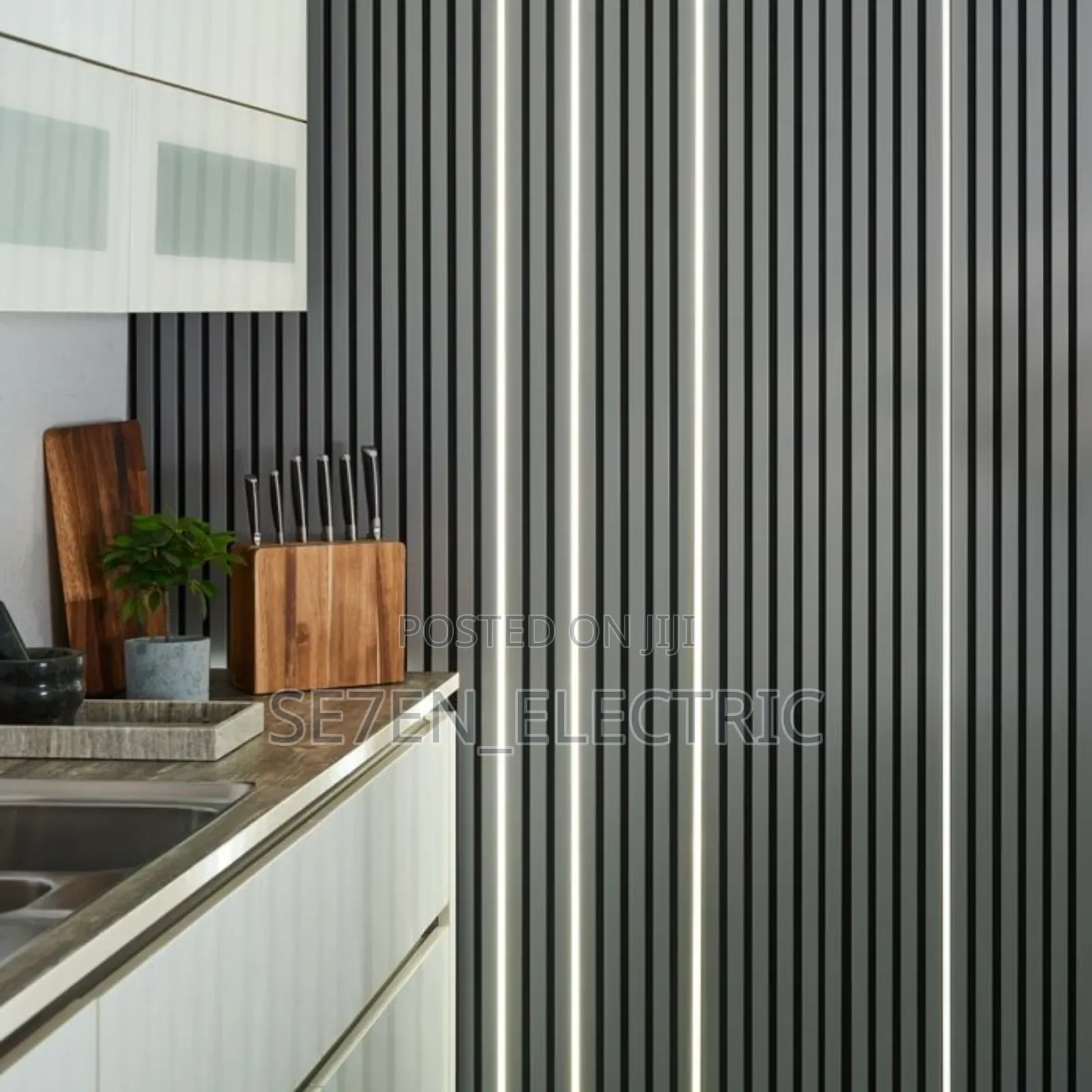 Profile Rail Tapelight Aluminum on Fluted Panels
