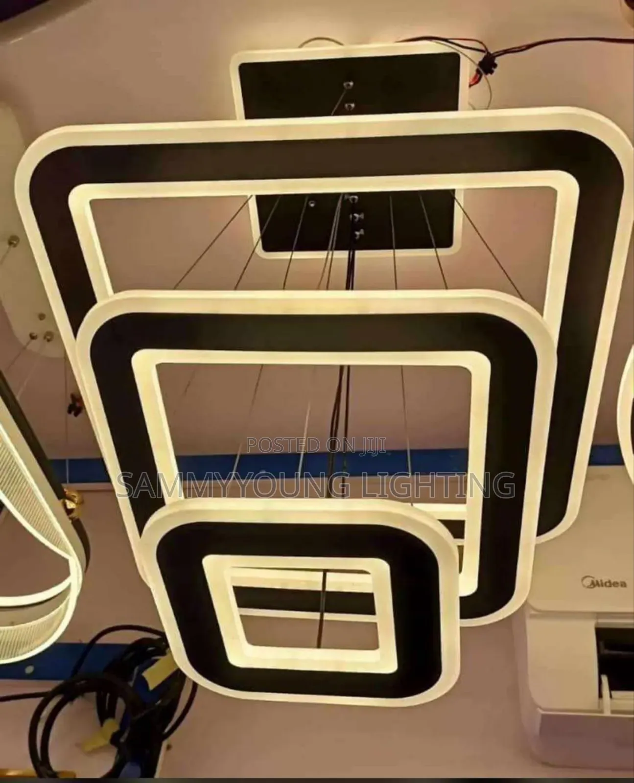 Quality Luxury Led Chandelier Pendant Light 3ring Square
