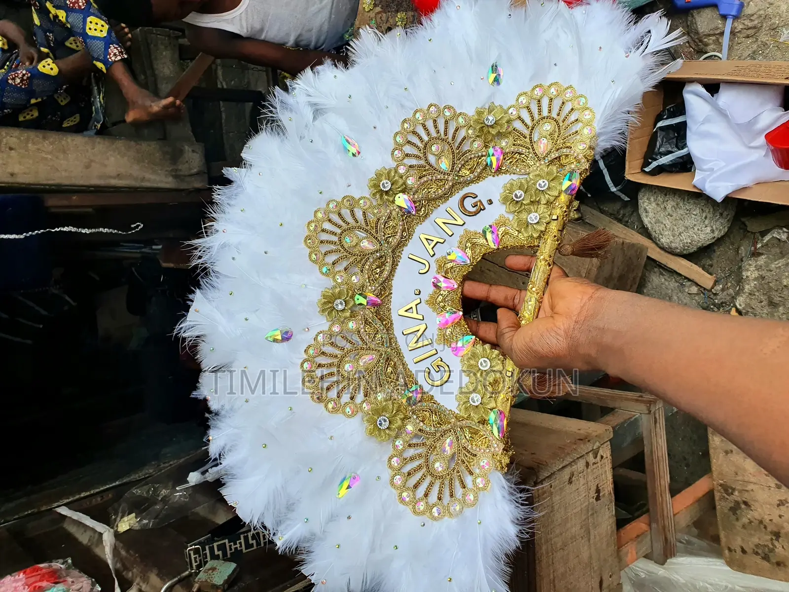 Hand Fans for Wedding/Bridal Hand Fan/African Feather Fan