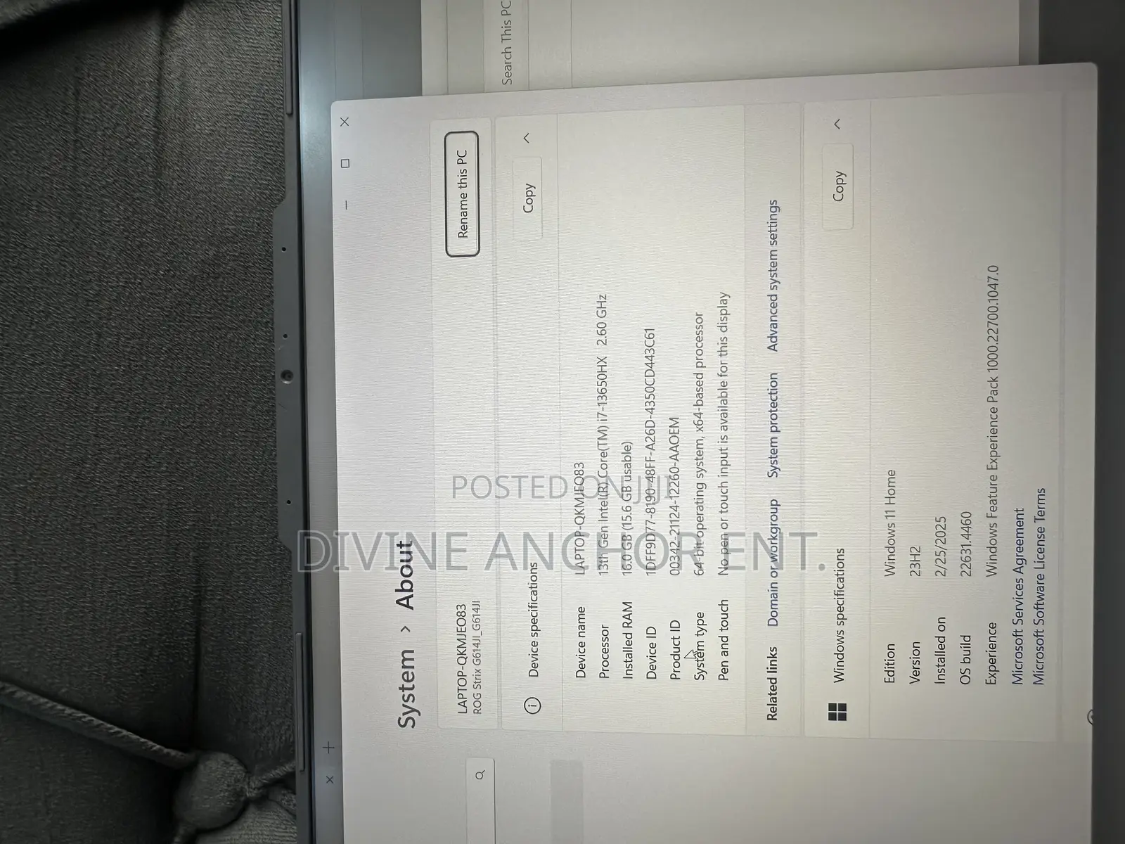 New Laptop Asus ROG Strix G16 G614 16GB Intel Core I7 SSD 1T