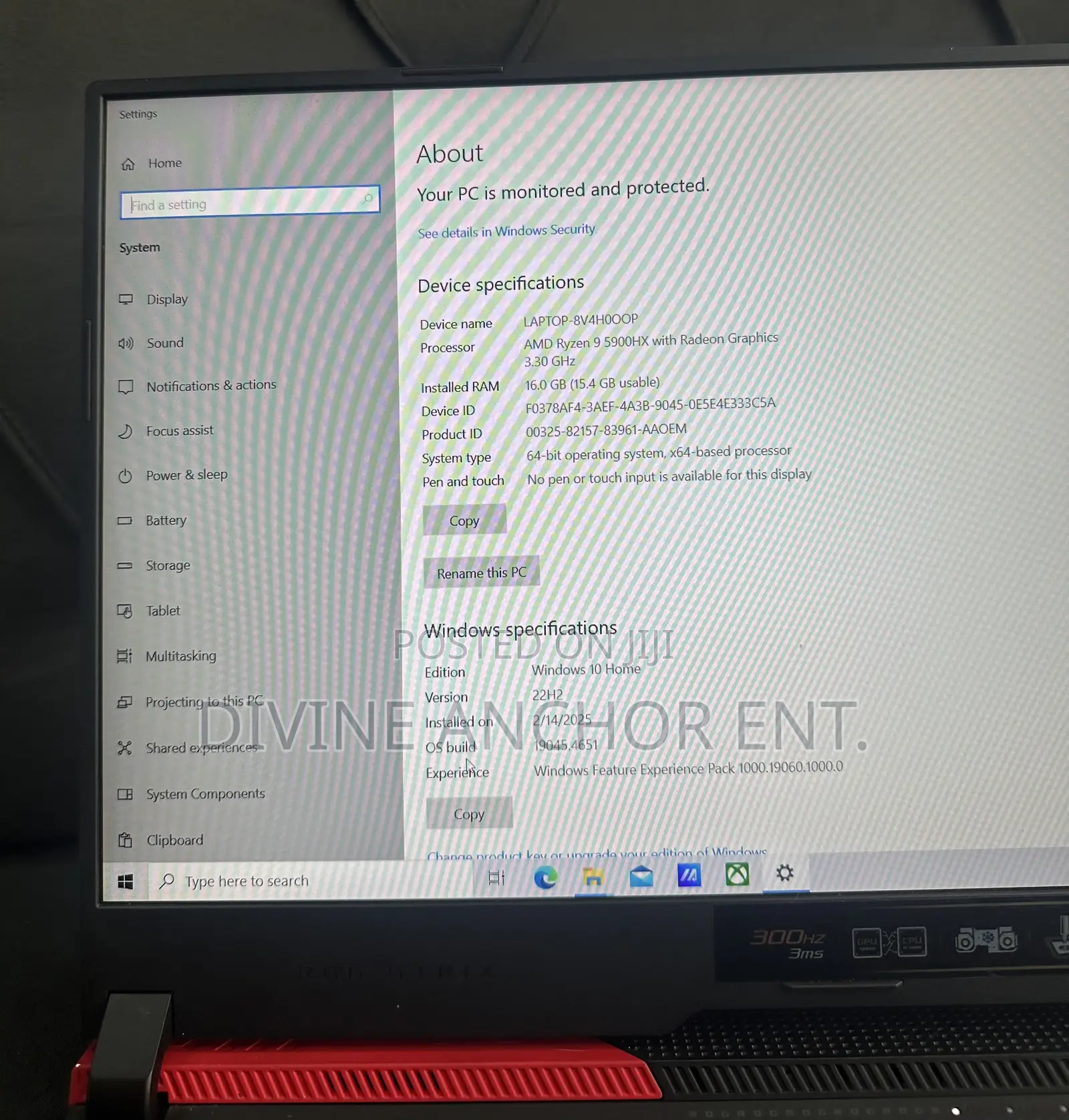 Laptop Asus ROG Strix G15 16GB AMD Ryzen 9 SSD 512GB