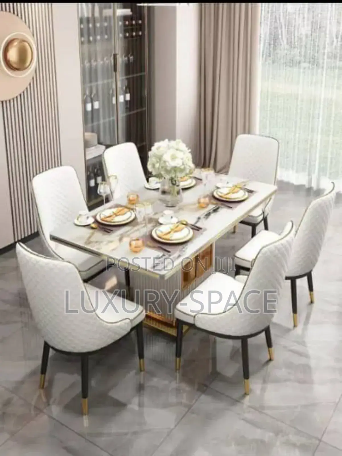 Luxury 6 Seater Marble Dining Set