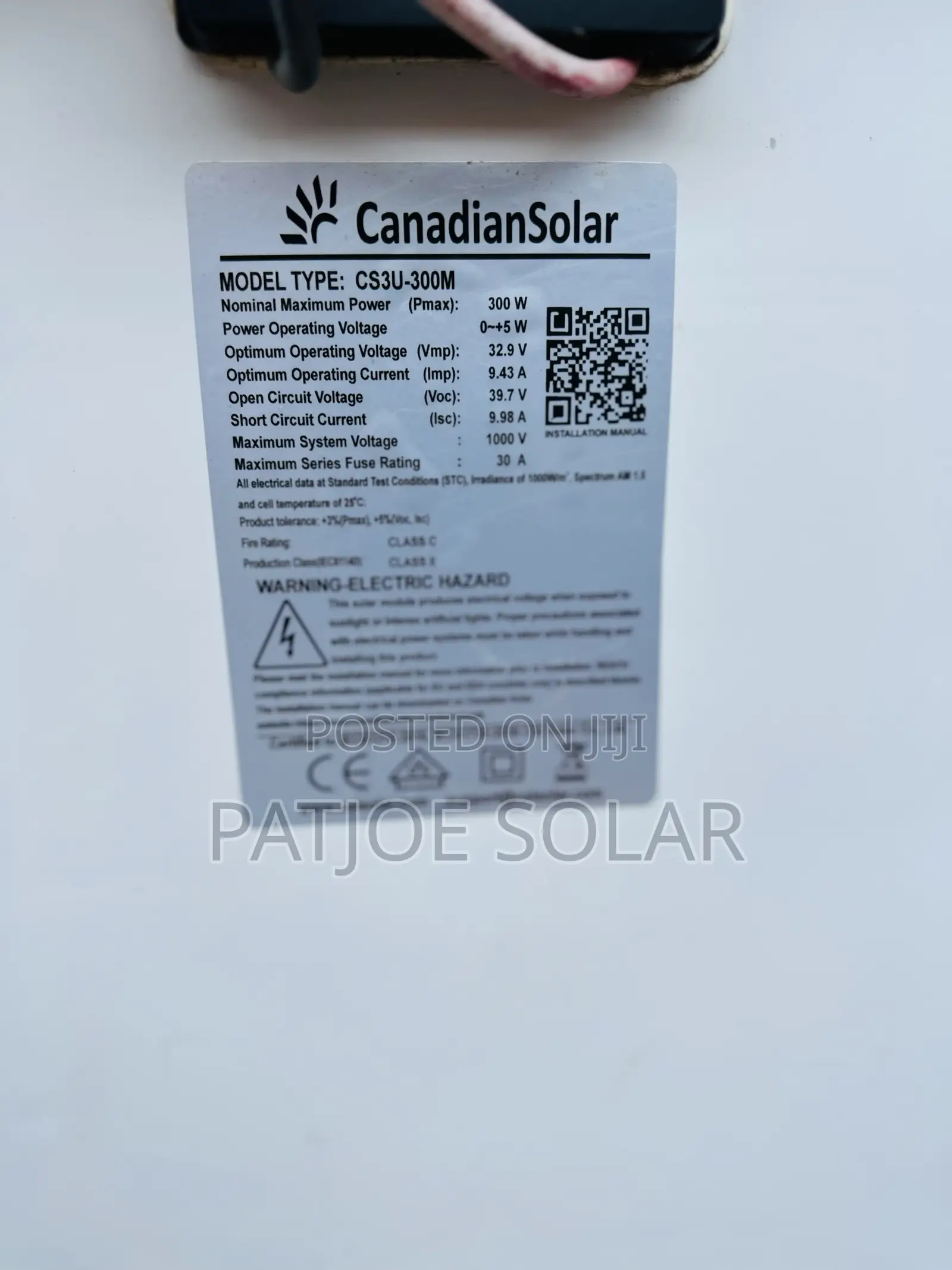 300watts Canadian Solar Panels 36v