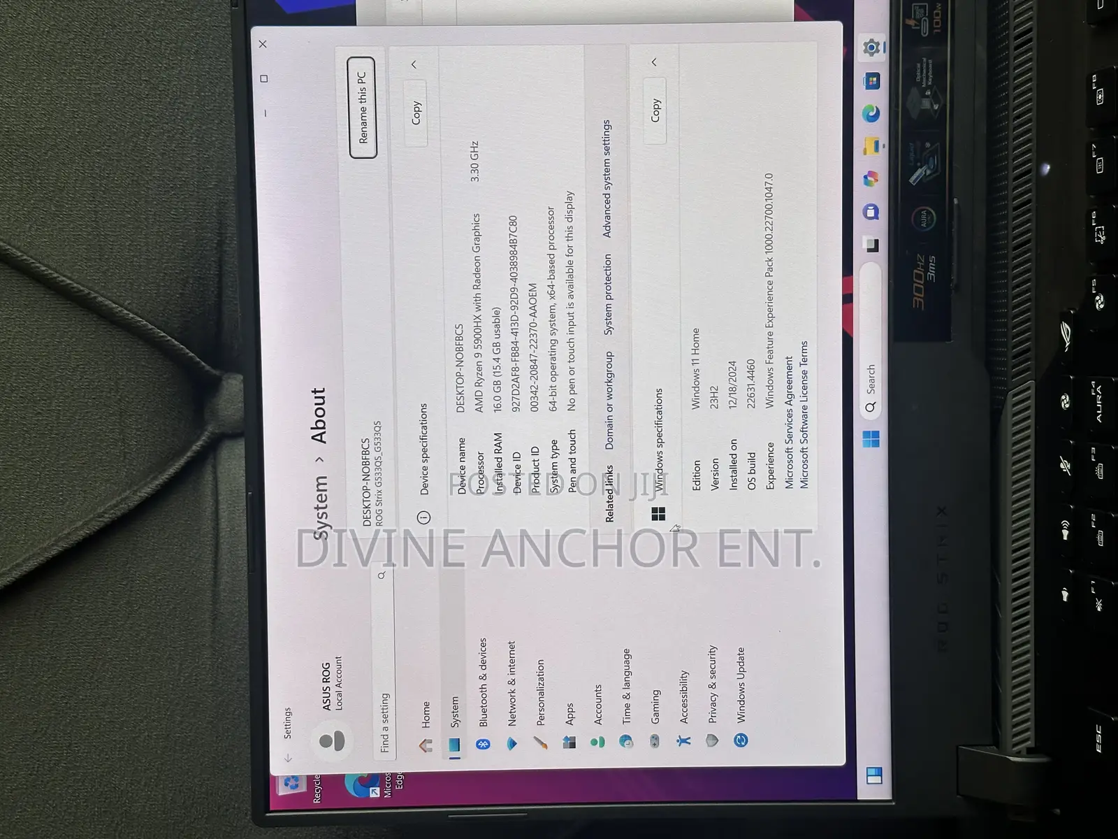 Laptop Asus ROG Strix SCAR 15 16GB AMD Ryzen 9 SSD 1T
