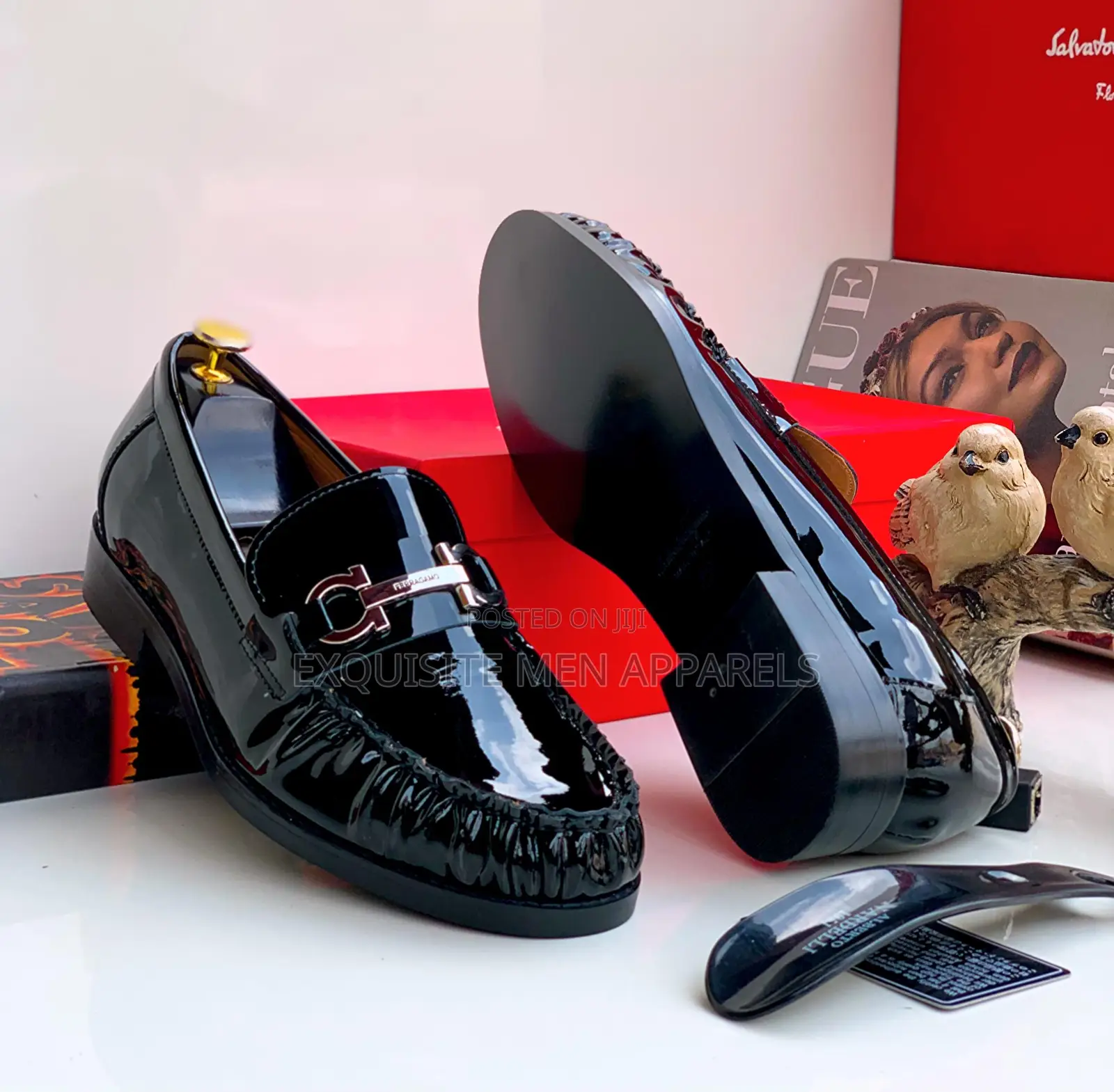 Wet Lips Glossy Ferragamo Loafers Quality Men’S Shoe