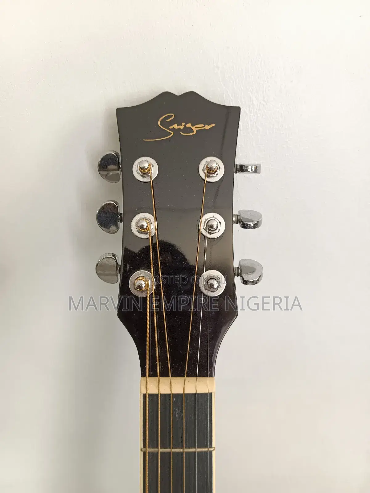 Smiger Electro Acoustic Guitar_ Blue Semi_ Free Bag Strap