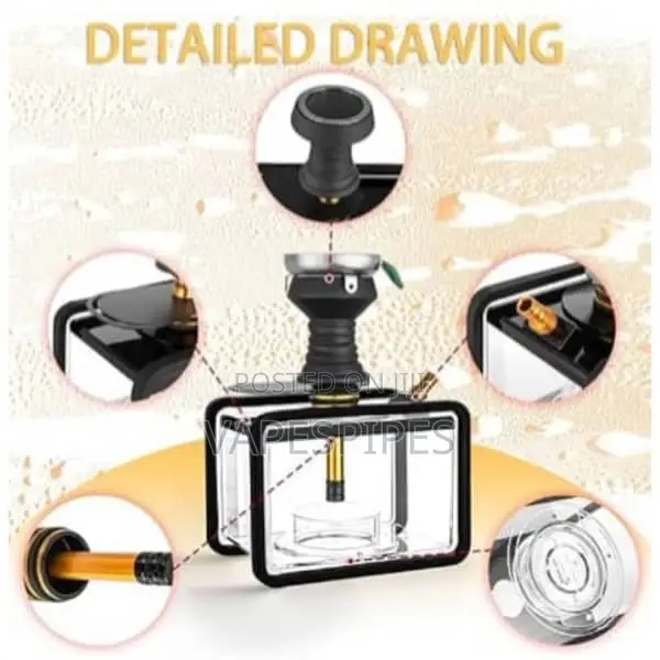 Acrylic Shisha Hookah With Big Acrylic Tank, Multicolor Led