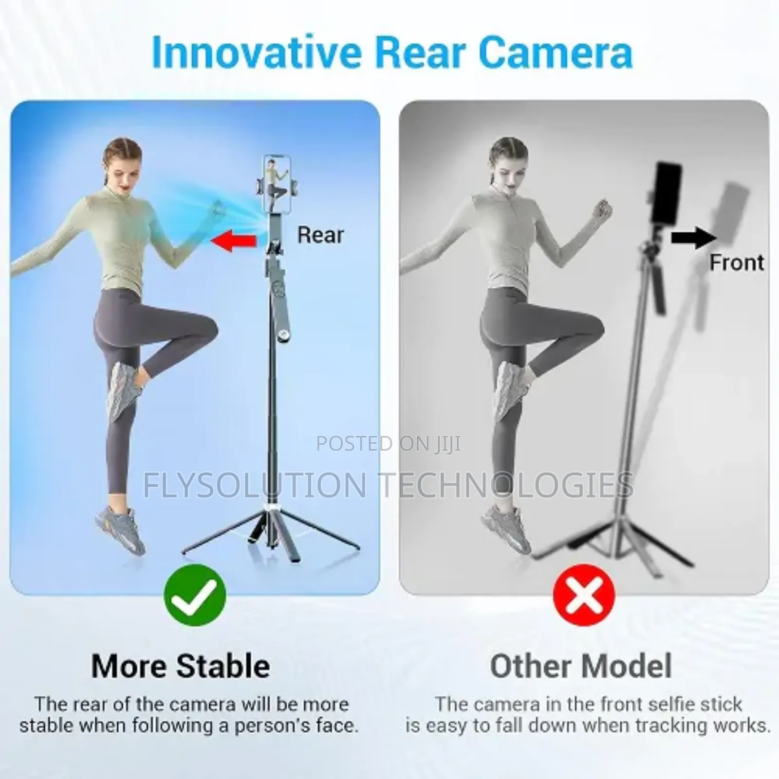 Q515tk | Extendable Face Tracking Gimbal Selfie Stick –Black
