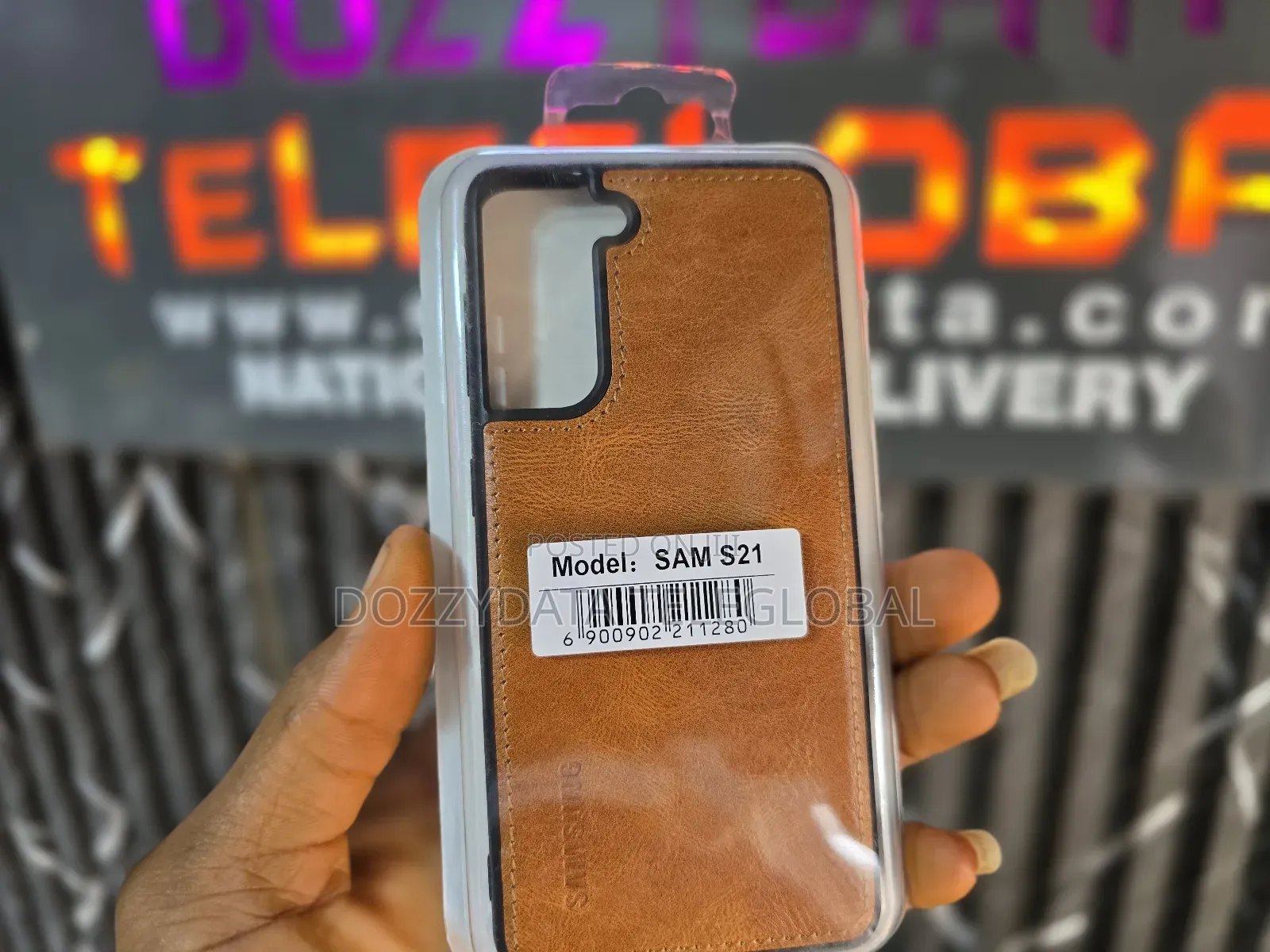 Samsung Galaxy S21 Leather Case (Black, Brown)
