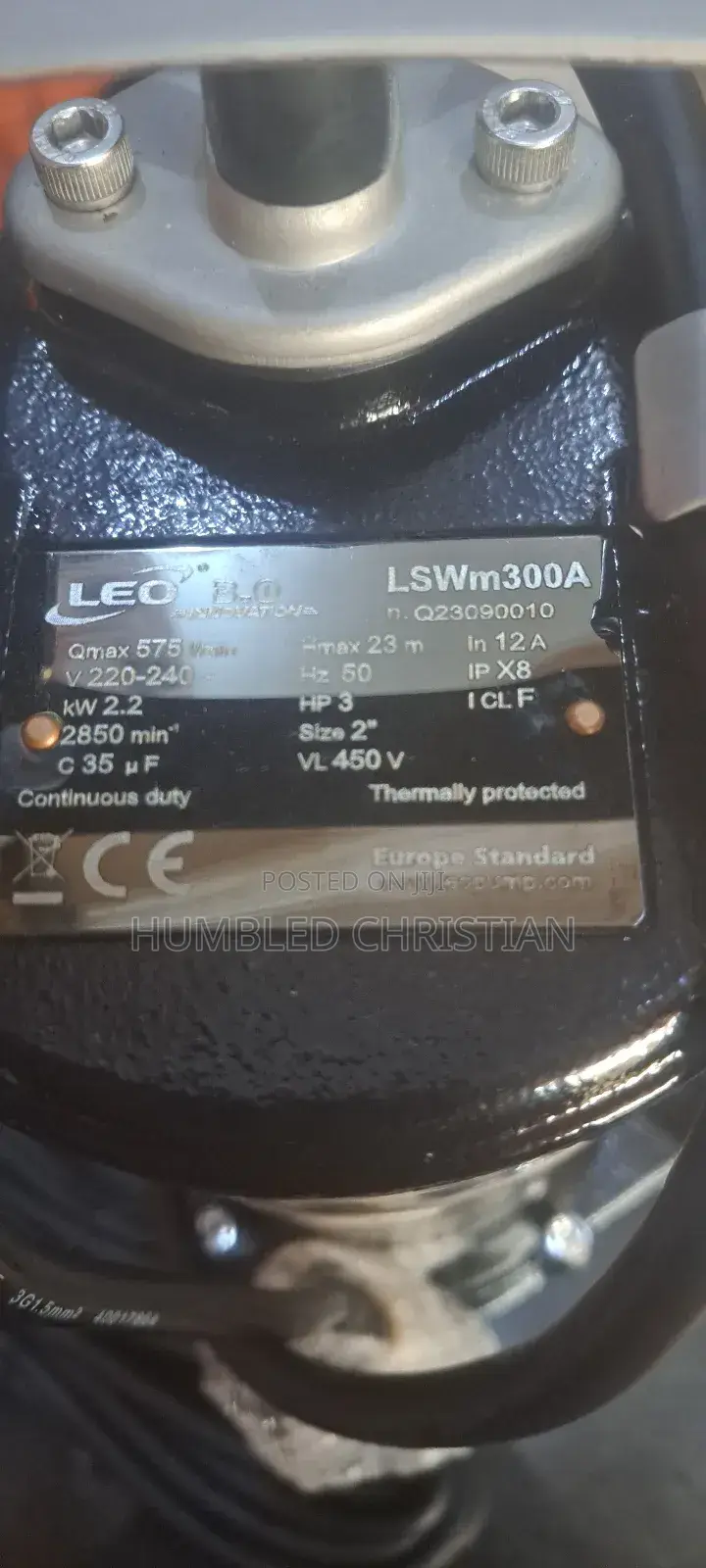 3hp Original Leo Sewage Pump With 100%Copper Coil