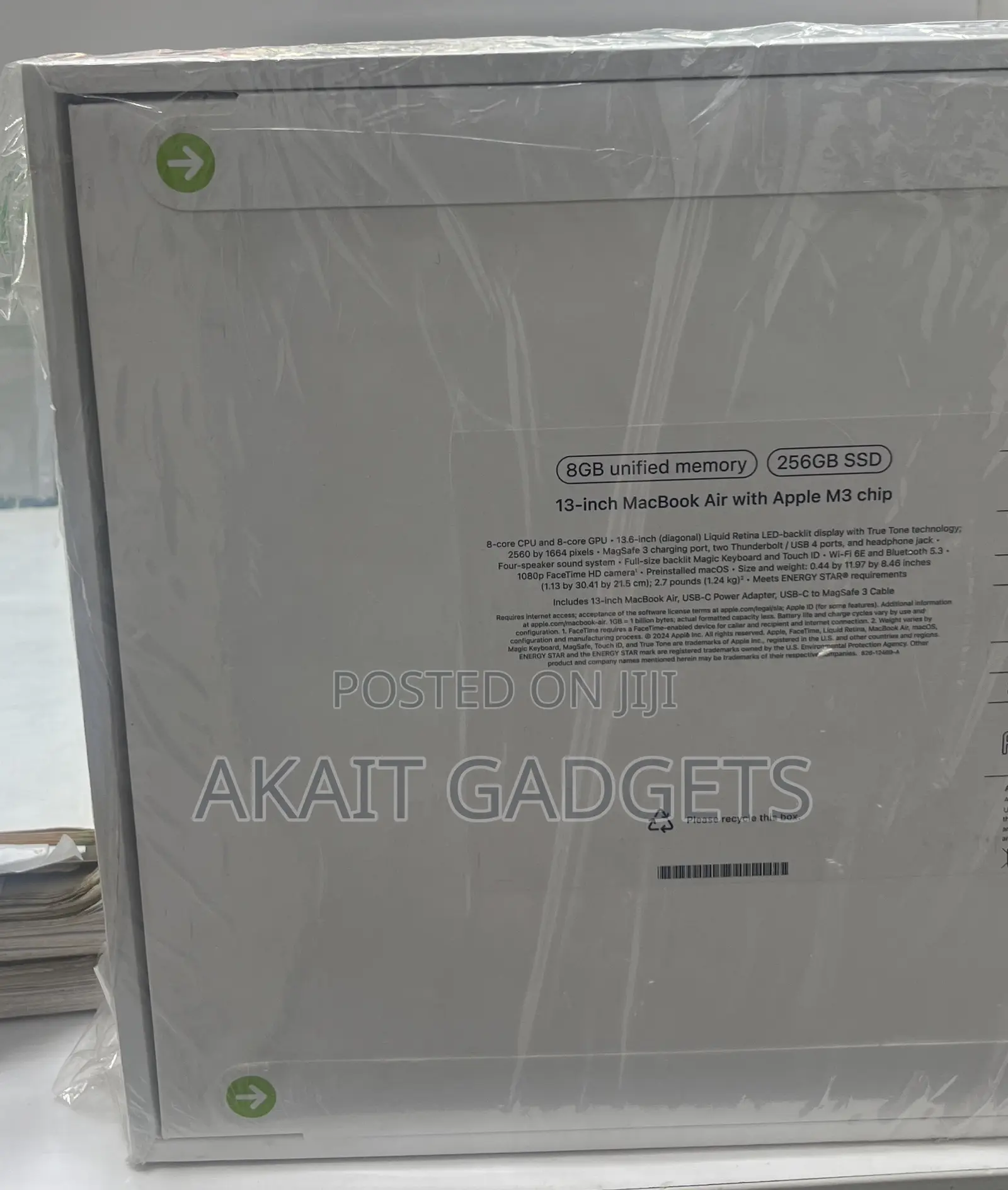 New Laptop Apple MacBook Air 8GB Apple M3 SSD 256GB