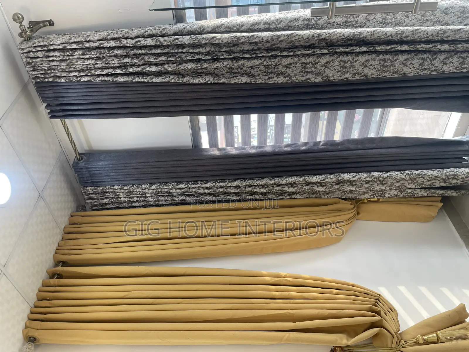 Turkish Curtains Gold and White