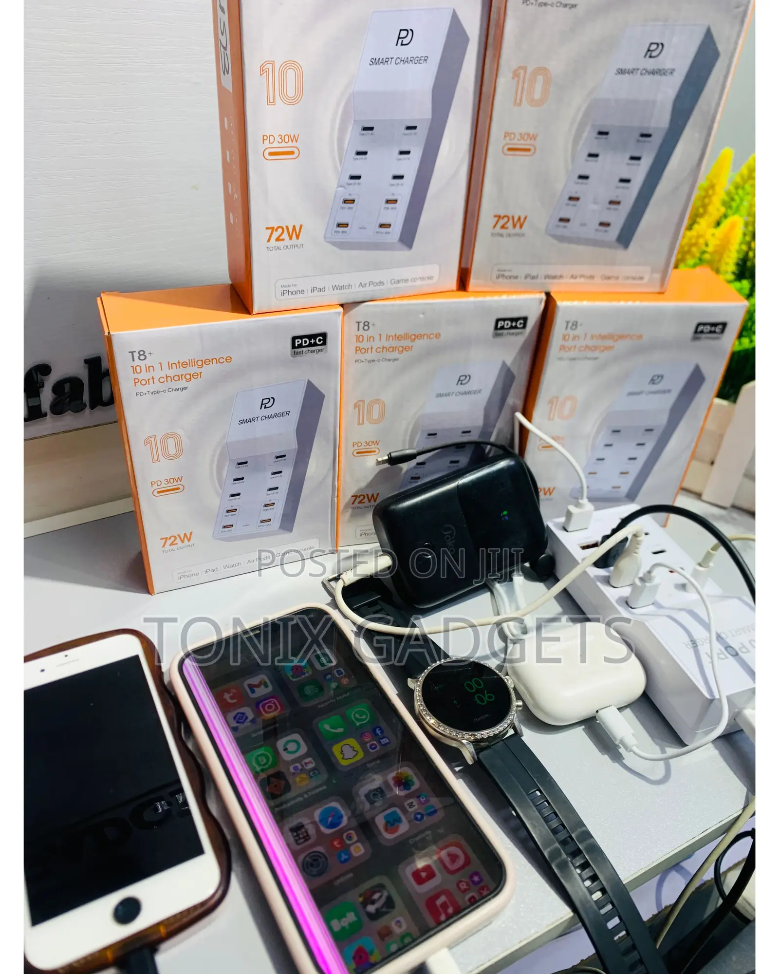 Super Fast 10 Ports Charging Station With(5 Typec 5 Usb-A)