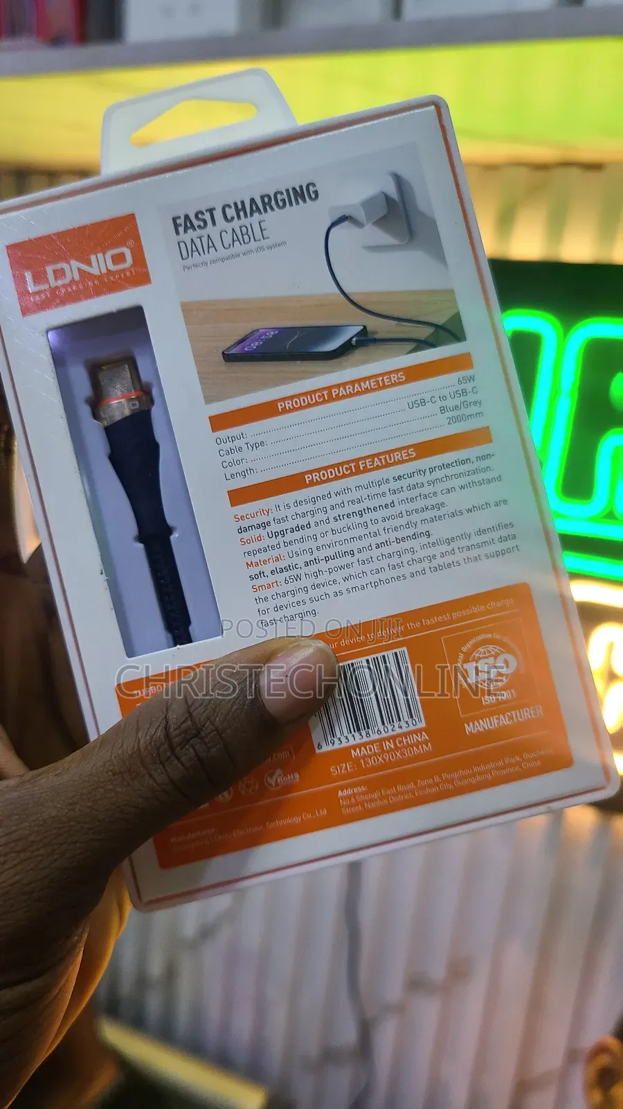Ldnio 2000mm Type C Cable
