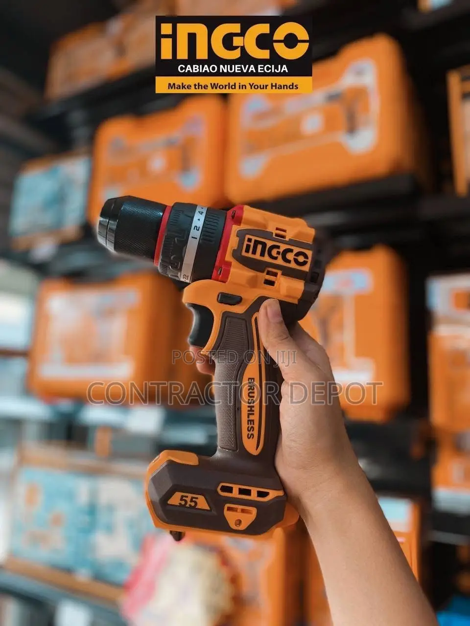 Compact Brushless Cordless Impact Drill Ingco 13mm