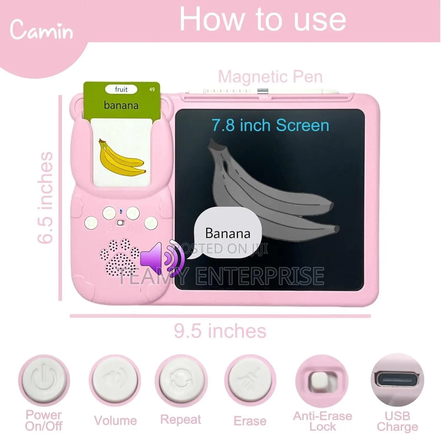 Kids Writing Tablet With Talking Flash Cards - Learning Pad