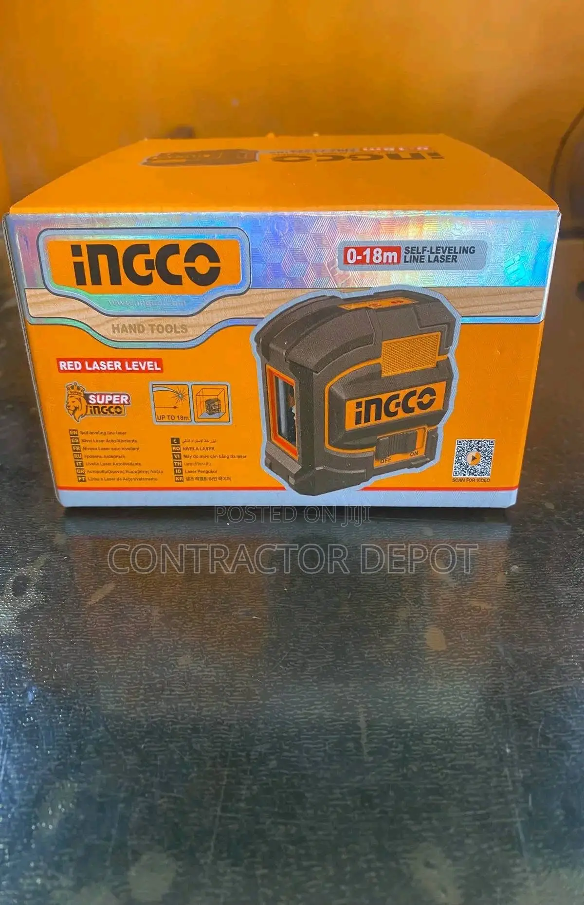 Ingco Self-Leveling Line Laser Red Line Laser 0 to 18 Meter