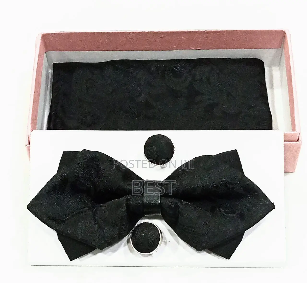 V-Shape Classic Bow Ties Set With Cufflinks Hanky for Men