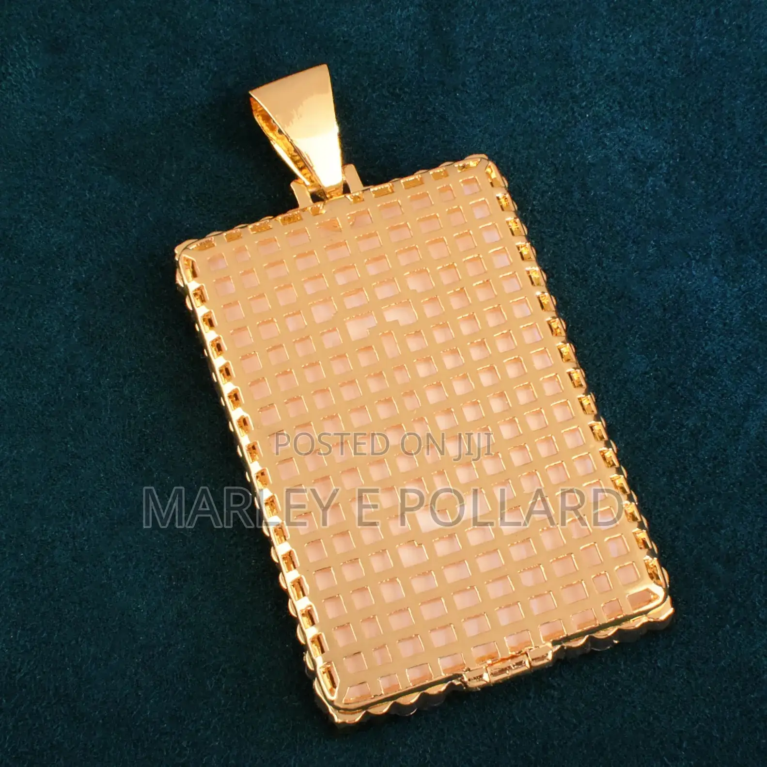 Gold Silver Square Picture Customize Necklace Chain Pendant
