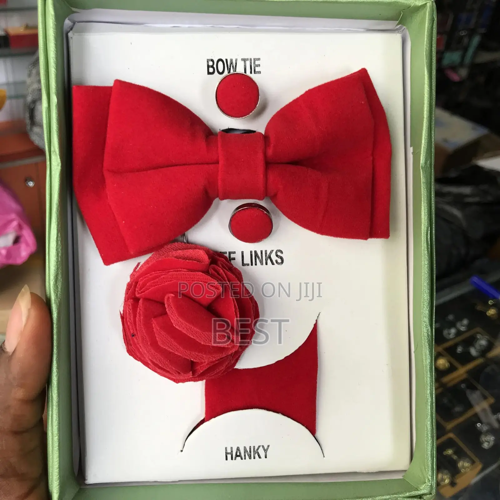 High Quality Suede Bow Ties Complete Set