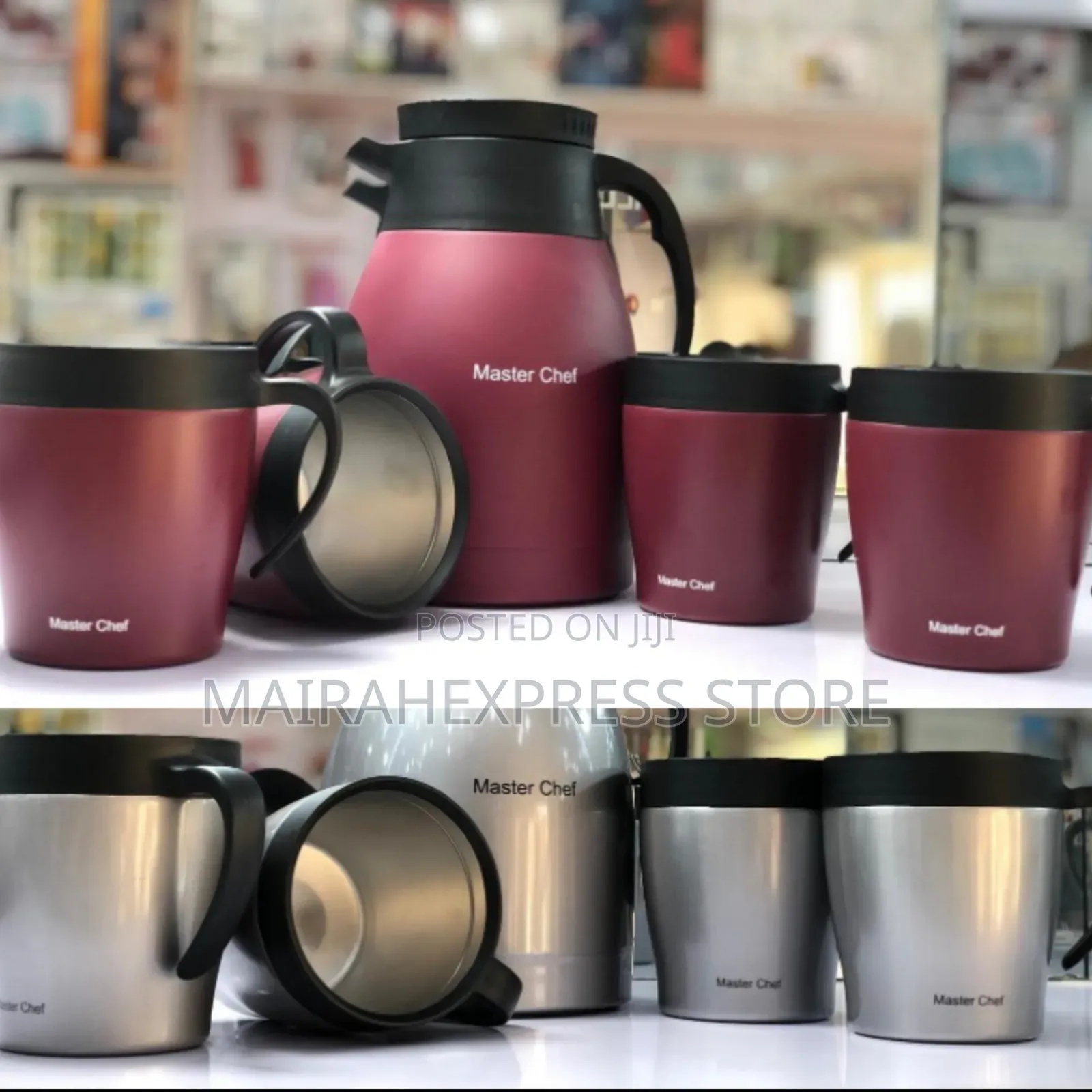 Master Chef 5in1 Thermo Stainless Jug With Cup Set