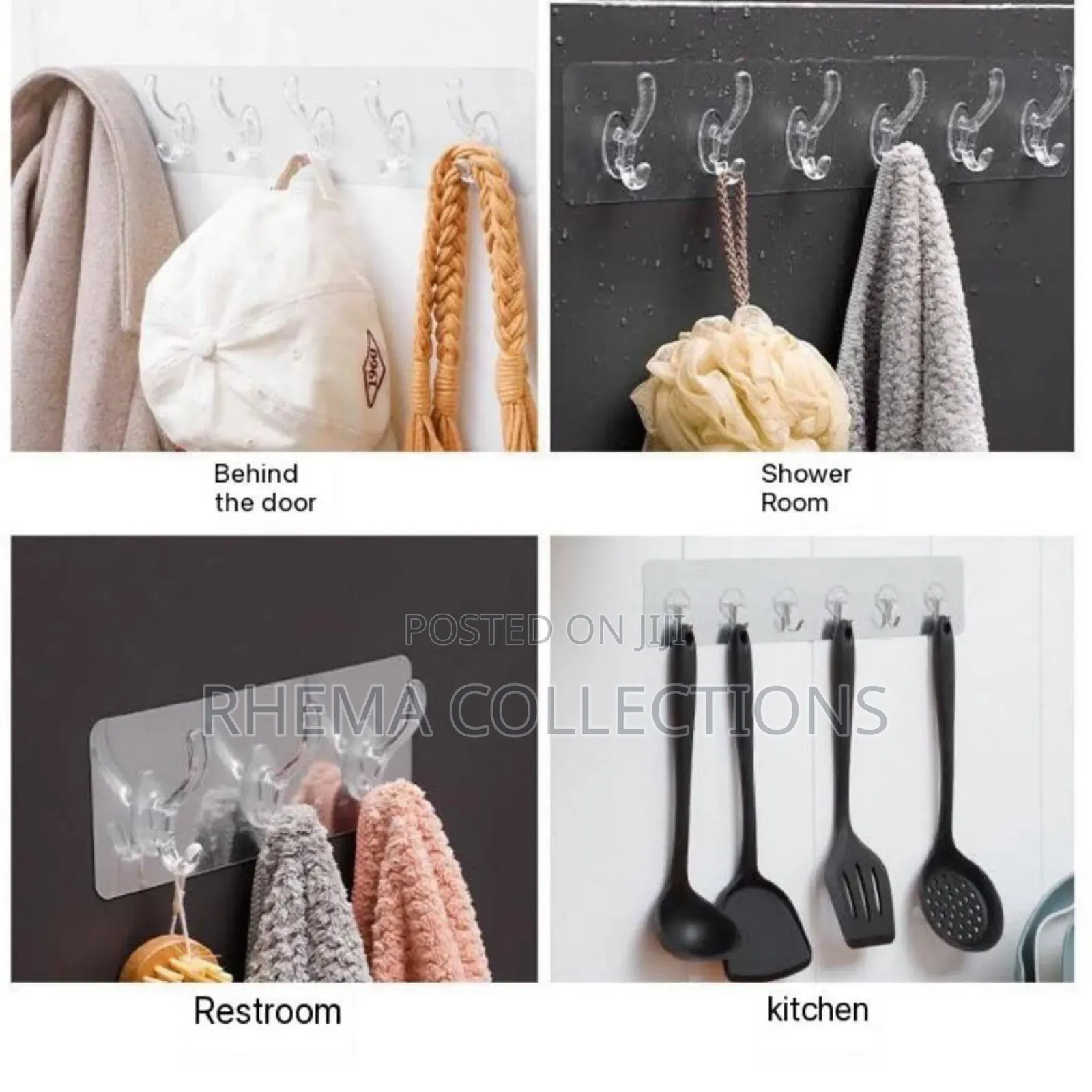 6 Hook Sticky Tile/Wall Hanger