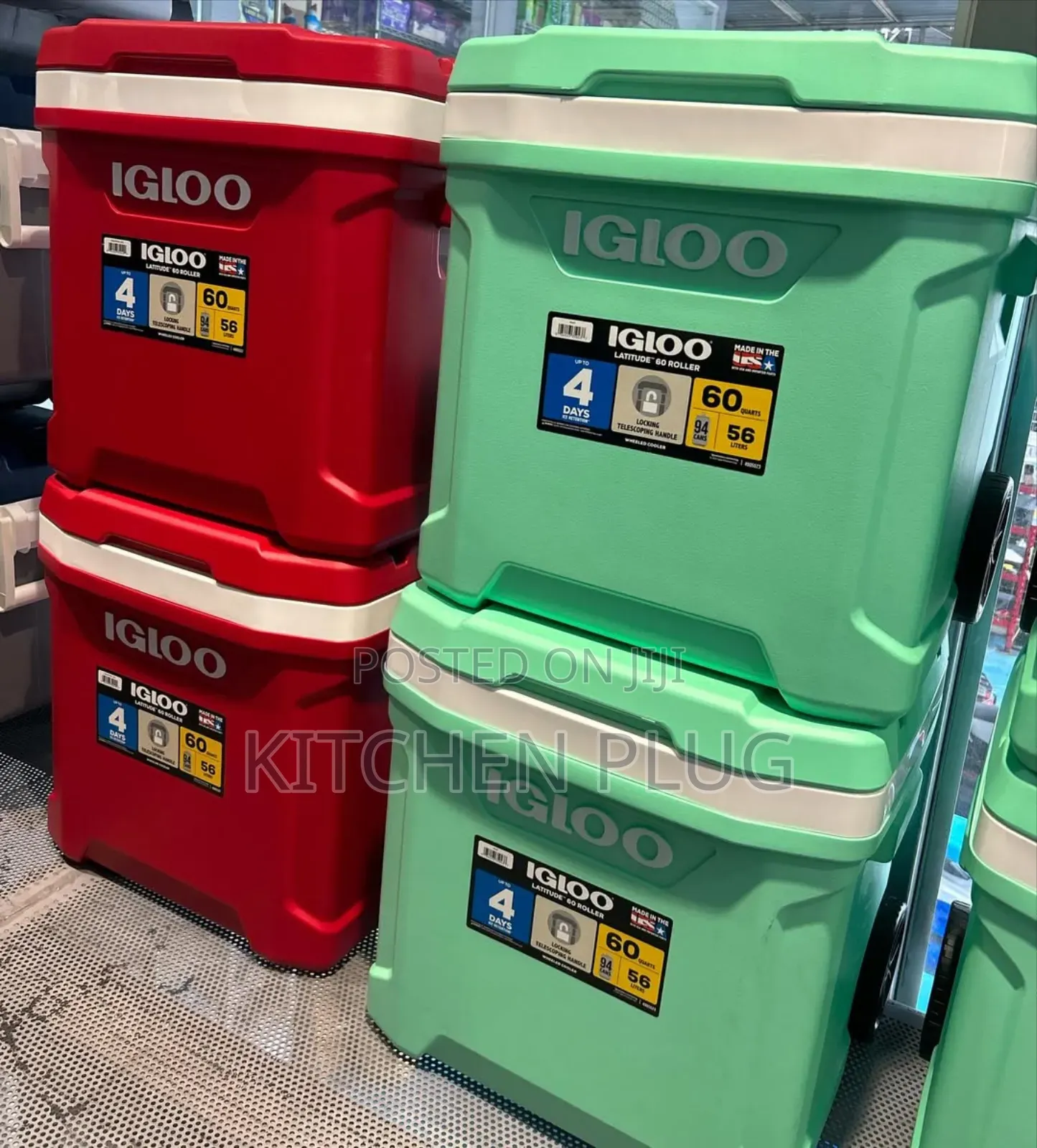 Igloo Cooler - 60qt With Wheels 『 56 Litres, 94 Cans, 』