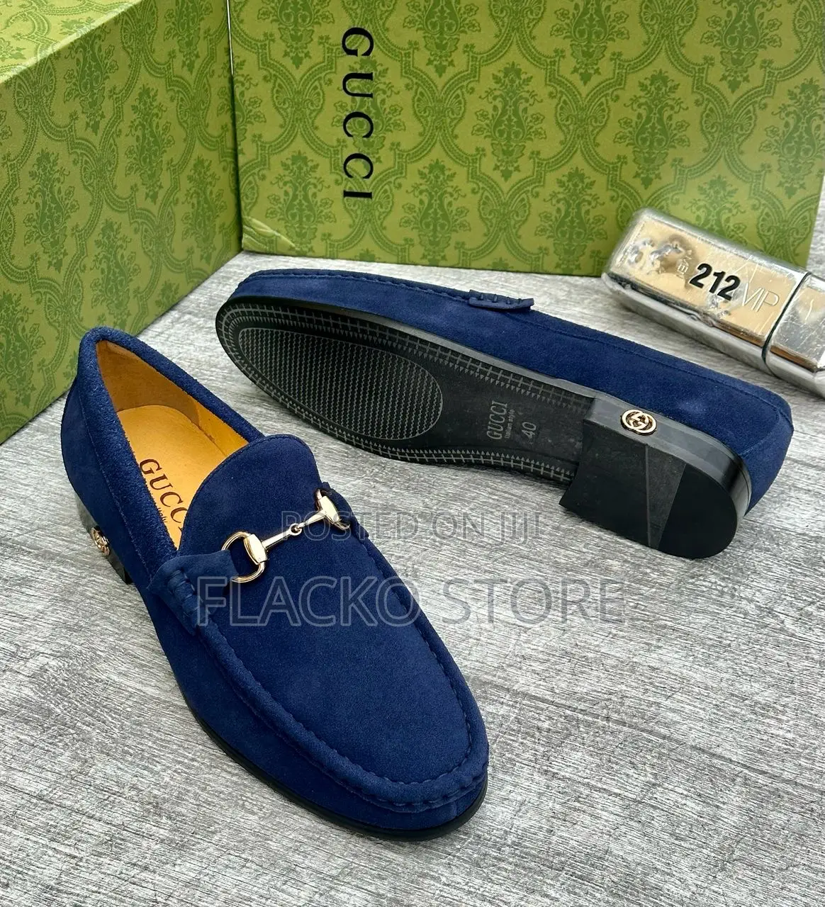 Original Gucci Suede Loafers Shoes