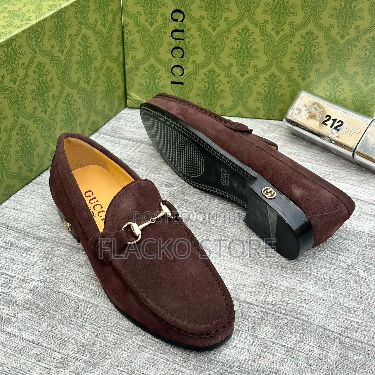 Original Gucci Suede Loafers Shoes