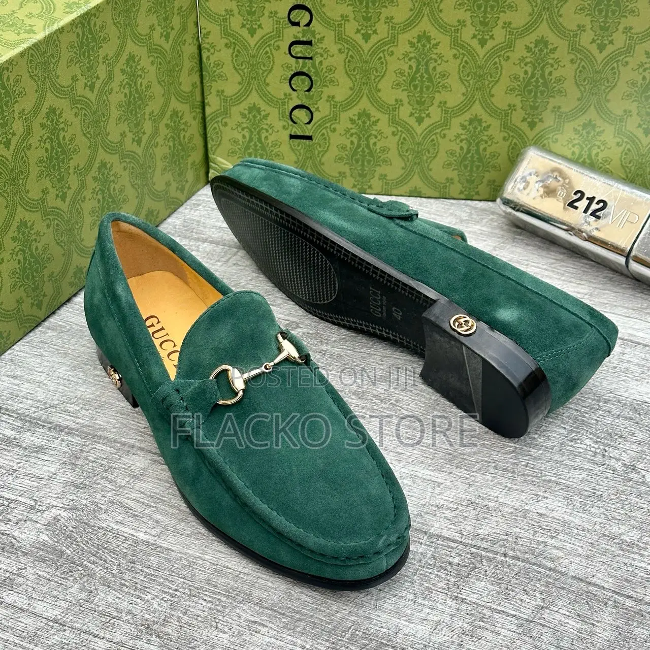 Original Gucci Suede Loafers Shoes