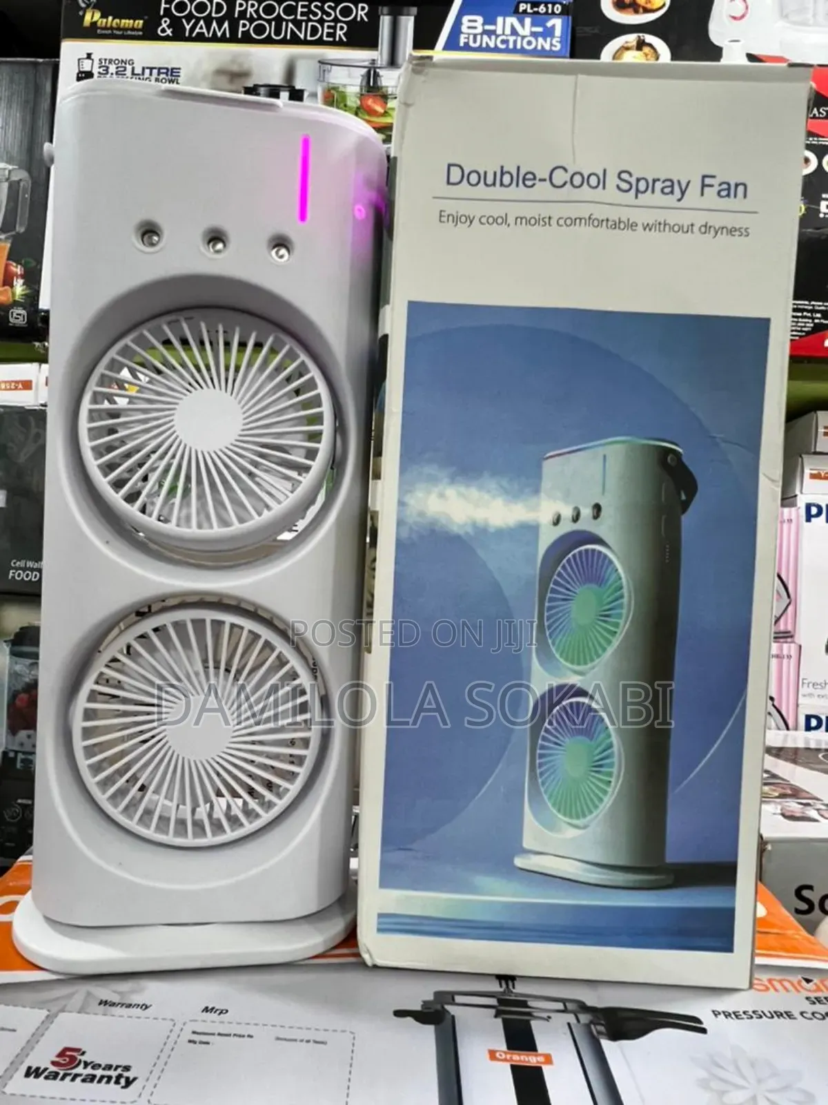 Double Head Rechargeable Fan With Cooling System