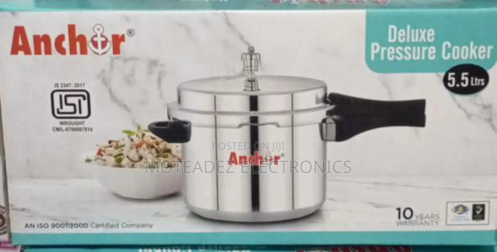 Anchor 10L Heavy Duty Quality Deluxe Pressure Pot Cooker