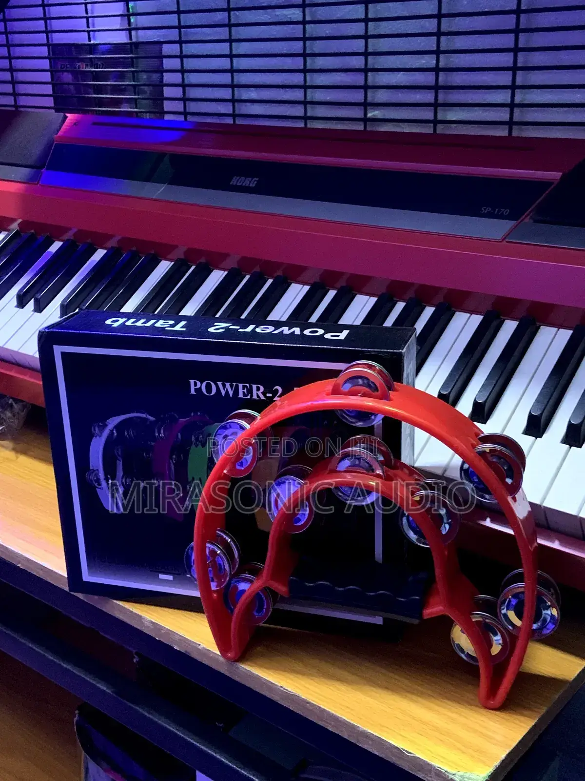 Red Color Power 2 Tambourine