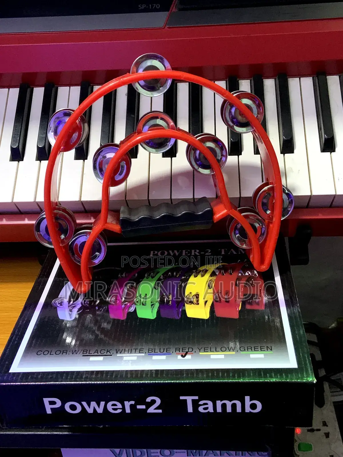 Red Color Power 2 Tambourine
