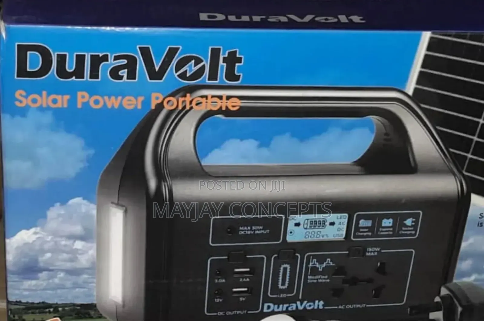 Duravolt 150w Solar Generator+50w Solar Panel for Tv/Laptop/Fan