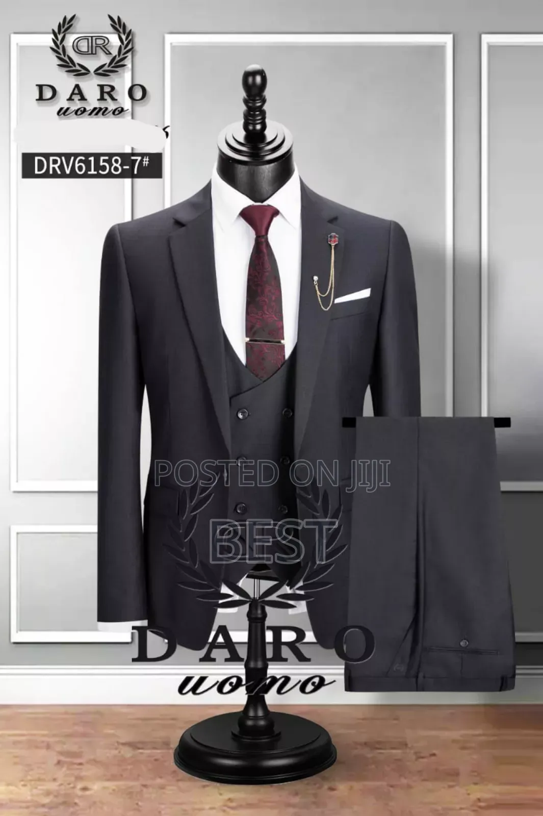 3pis High Quality Luxury Suits Avl. Dark Grey Ashe Color
