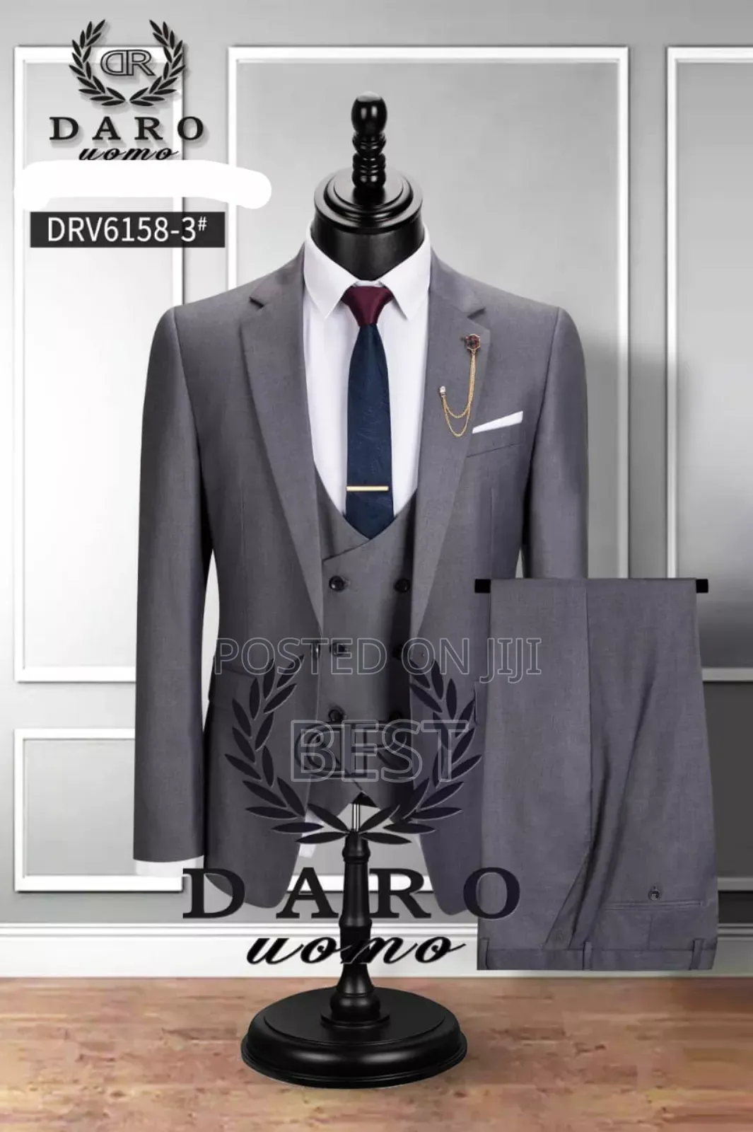 3pis High Quality Luxury Suits Avl. Dark Grey Ashe Color