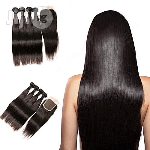 Generic Generic Peruvian Straight Hair Bundles With Closure 3 Bundles