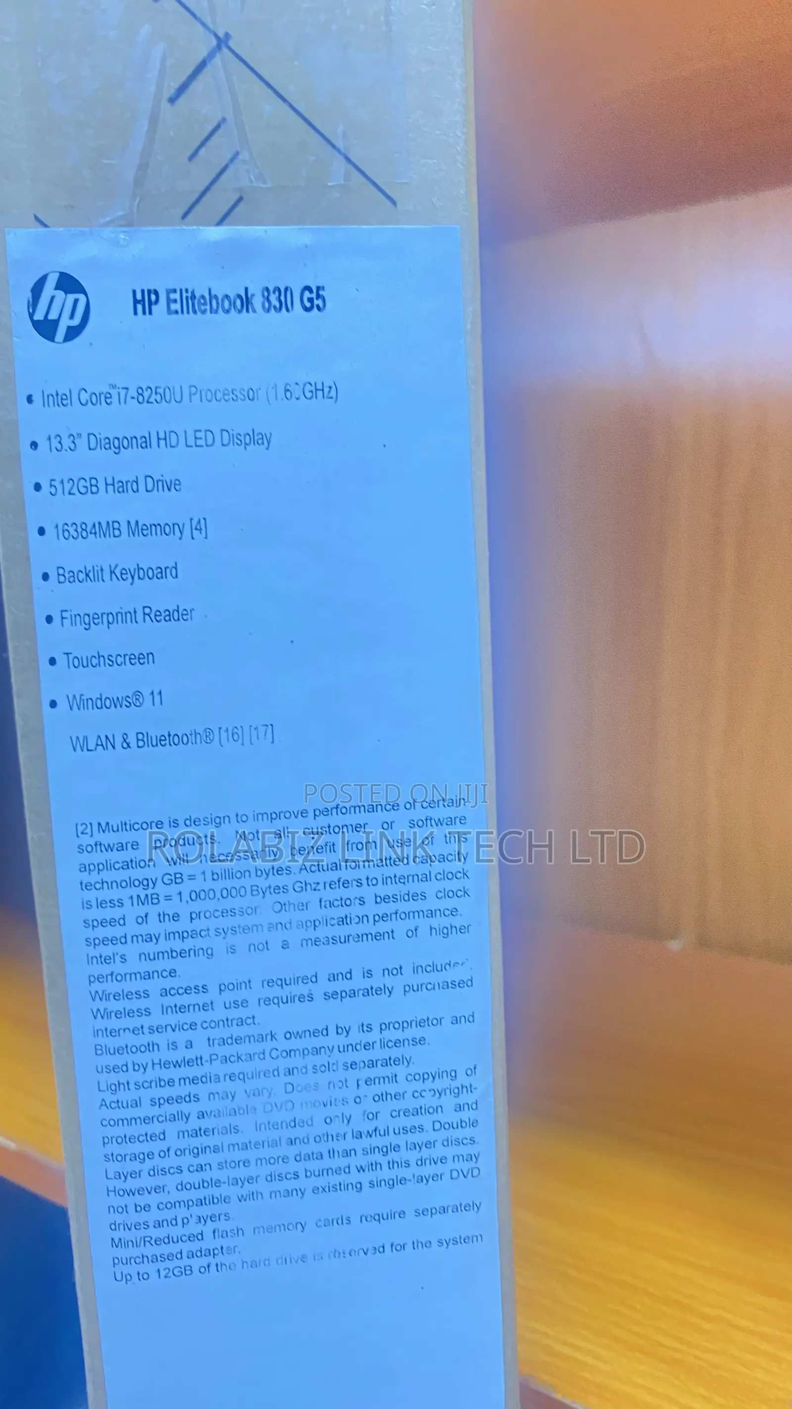 New Laptop HP EliteBook 830 G5 16GB Intel Core I7 SSD 512GB