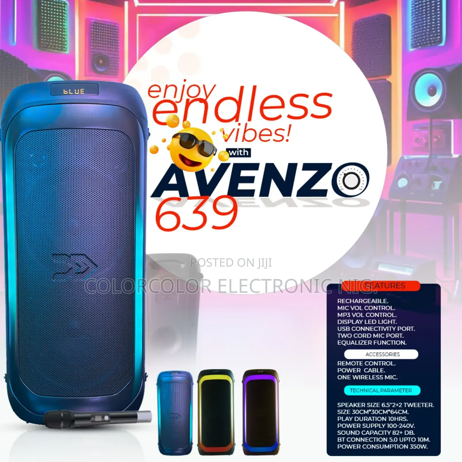 Bluetooth Speaker Avenzo Model;639