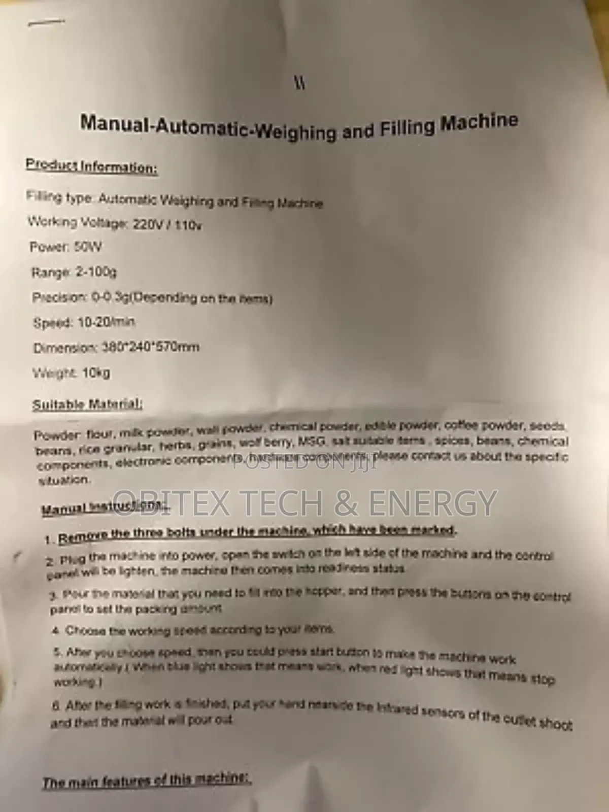 Automatic Powder Weighing and Filling Machine