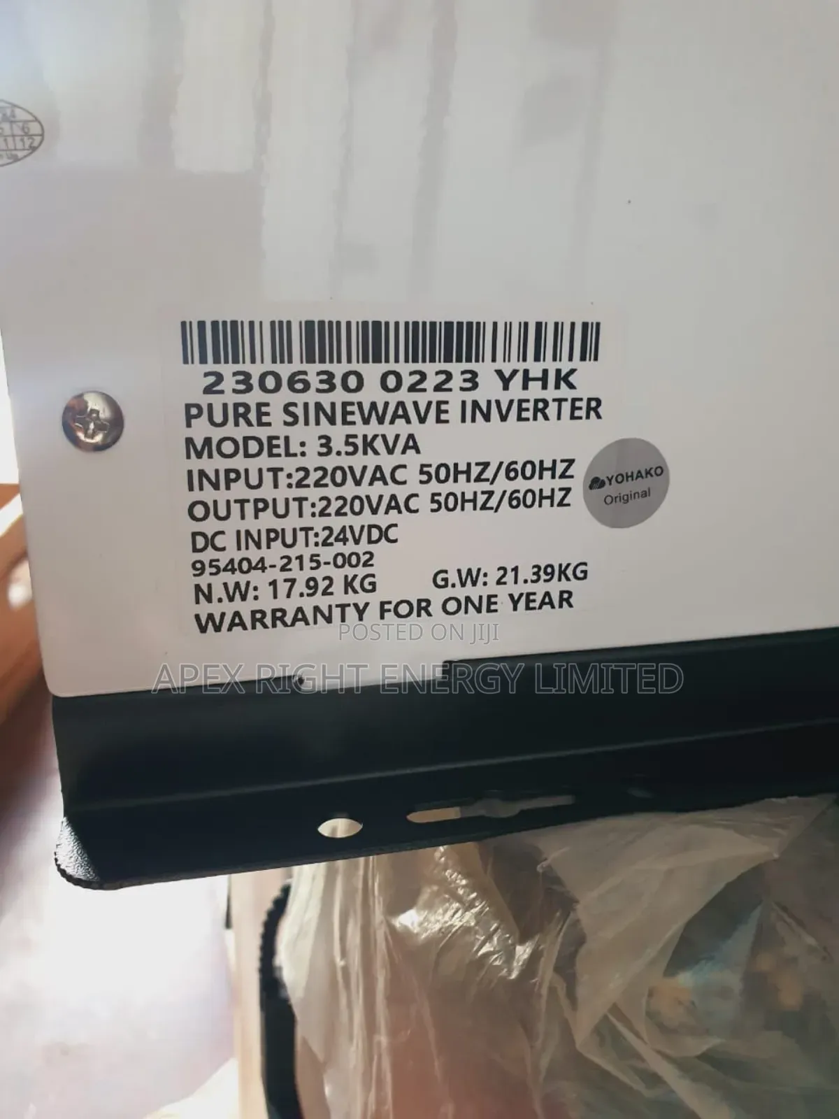 3.5kva Yohako Inverter Puresine-wave 24v