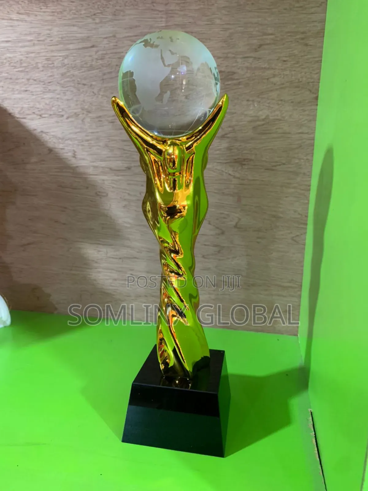 Gold Trophy With Glass Circle