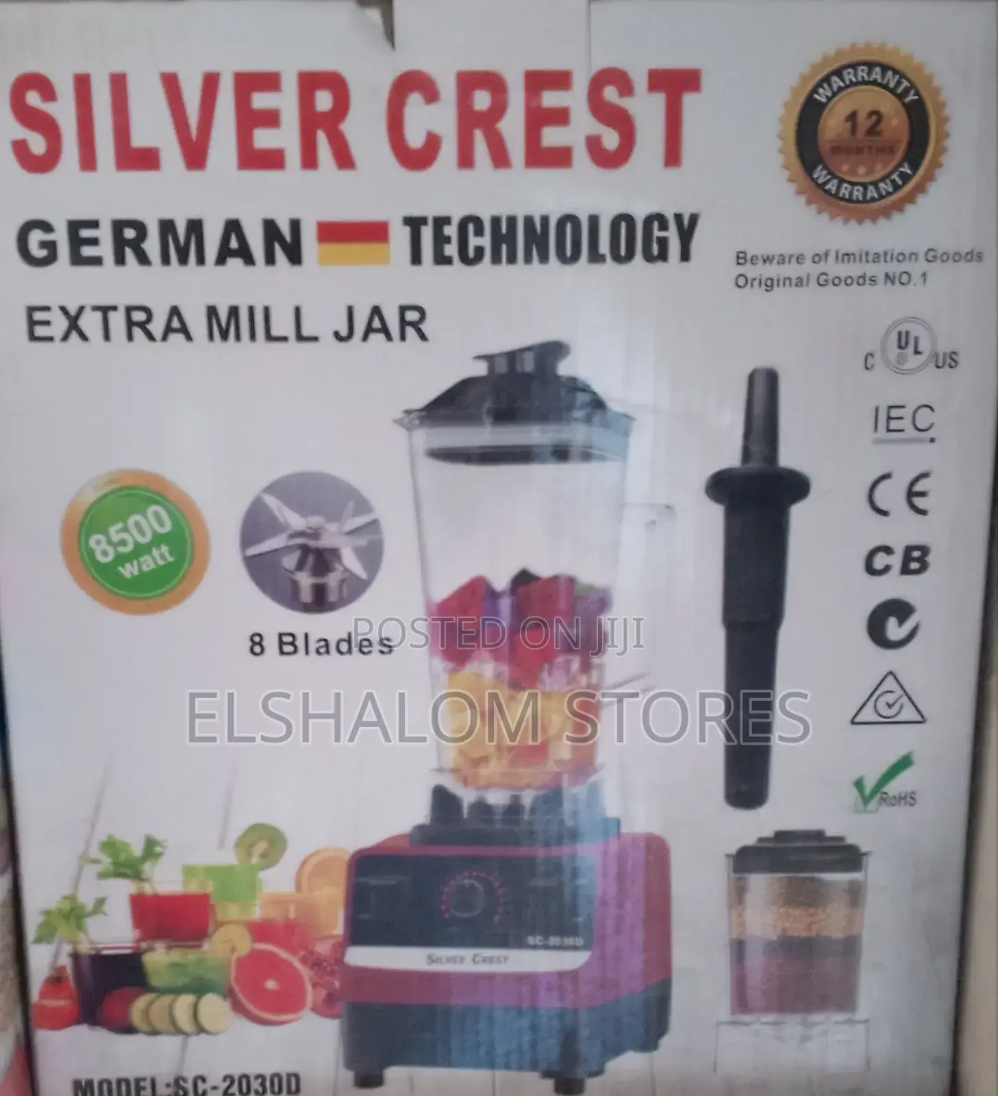 8500 Wt Silvercrest Blender With 2 Cups